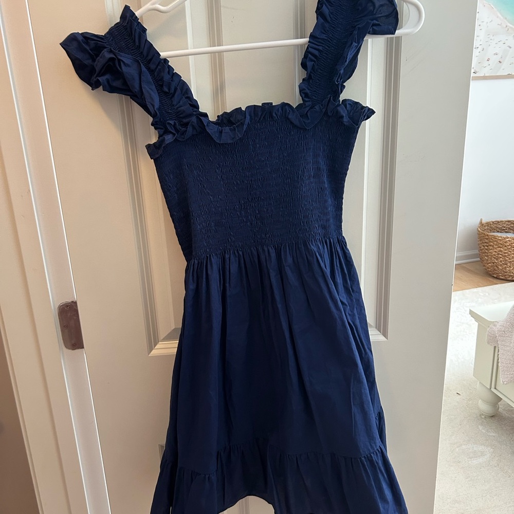 Hill House Blue Smocked Ruffled Sundress